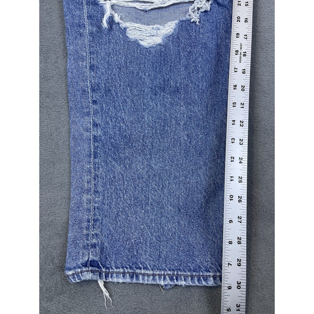 American Eagle Jeans Womens 12 Short Blue Light Wash High Rise Baggy Straight - Picture 5 of 10